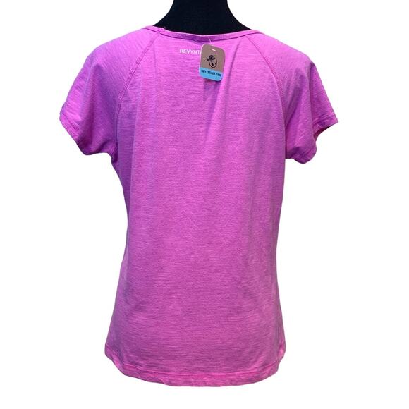 Handmade Upcycled Large Red Poppy Short Sleeve Cotton Blend Activewear Tee - Picture 4 of 5